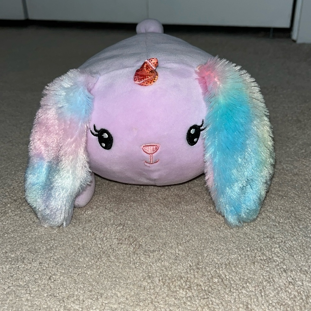 Squishmallows 8"  Merritt the‎ Purple Bunny Unicorn Rainbow Ears